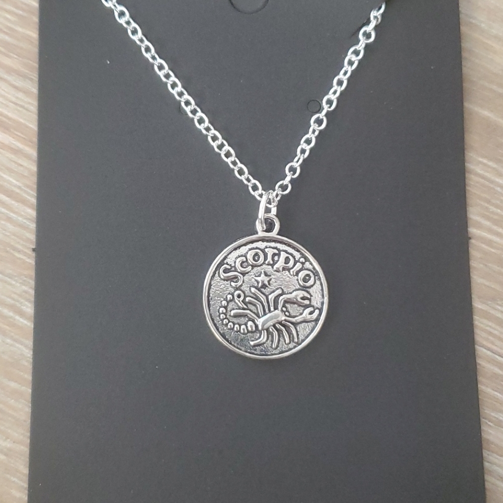 Zodiac Double Sided Scorpio Charm Necklace
